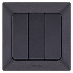 Выключатели встраиваемые выключатель 3-клавишный NE-AD Aras металлик черный