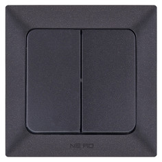 Выключатели встраиваемые выключатель 2-клавишный NE-AD Aras металлик черный