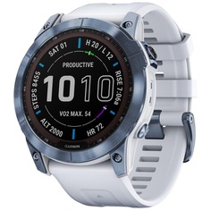 Смарт-часы Garmin Fenix 7 Saphire Solar Blue Whiteston (010-02540-25)