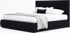 Мягкая интерьерная кровать Селеста 1400, БП/М, ткань, Черный Bravo