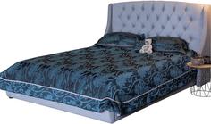 Мягкая интерьерная кровать Стефани 1400, П/М, ткань, Серый Bravo