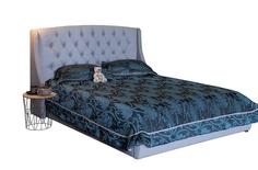 Мягкая интерьерная кровать "Стефани" 1400, БП/М, ткань, Серый Bravo