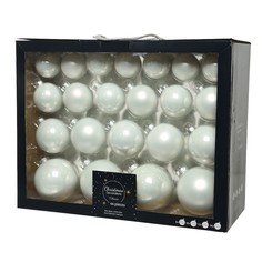 Набор шаров на елку Kaemingk 10 см 44 шт белый