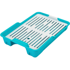 Туалет для кошек Хорошка Евро с сеткой 40х26х7 см голубой