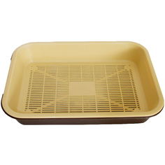 Туалет для кошек Хорошка с сеткой 36х26,5х6,5 см бежевый-шоколад