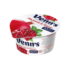 Греческий йогурт Venns со вкусом малины и граната, 130 г Venn`S