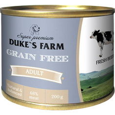 Корм для собак DUKE`S FARM Grain free говядина с клюквой и шпинатом 200 г