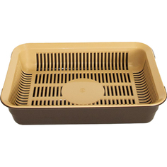 Туалет для кошек Хорошка с сеткой 35,5х26х9 см бежевый-шоколад