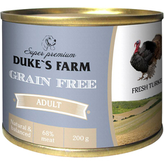 Корм для собак DUKE`S FARM Grain free индейка с клюквой и шпинатом 200 г