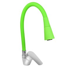 Смеситель для кухни, Juguni, 0402.152, гибкий излив, с картриджем, зеленый, 0402.152