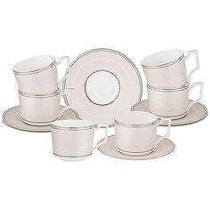 Набор чайный фарфор, 6 пер, 12 предметов, Lefard, Infinity, 440-250