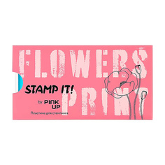 Трафарет для дизайна ногтей PINK UP Пластина для стемпинга STAMP IT! FLOWERS PRINT 1