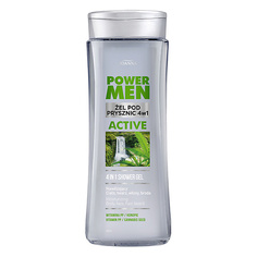 Средства для ванной и душа JOANNA Гель для душа и шампунь POWER MEN ACTIVE 4 в 1 c экстрактом конопли (мужской) 300