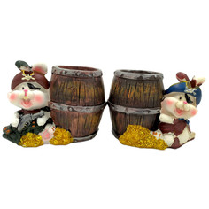 Фигурки и статуэтки фигурка Кролик-пират с бочкой 8,5х6х6,5см керамика микс дизайна