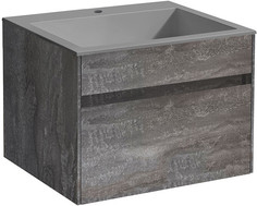 Тумба с раковиной серый камень 60 см Vincea Chiara VMC-2C600GS + VCB-13600G