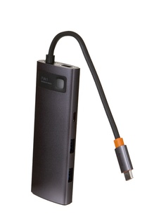 Хаб USB Baseus Metal Gleam Series 7-in-1 Type-C - USB3.0+PD+HDMI+SD/TF+USB-C Grey WKWG020113