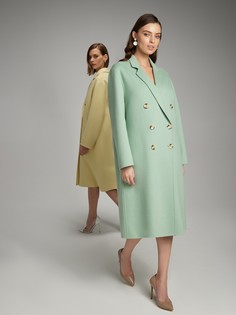 Пальто двубортное мятное (50) Elis