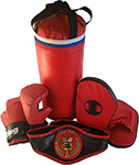 Набор боксерский RealSport ЧЕМПИОН (мешок 40 см,перчатки, лапы, пояс чемпиона)