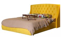 Мягкая интерьерная кровать Стефани 1400, БП/М, ткань, Жёлтый Bravo