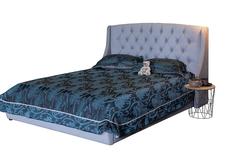 Мягкая интерьерная кровать Стефани 1400, БП/М, ткань, Серый Bravo