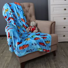 Плед детский 110х140 см, фланель, Absolute, Машинки, 8697
