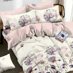 Постельное белье евростандарт, простыня 200х220 см, 2 наволочки 50х70 см, пододеяльник 200х220 см, Адель, поплин, Палермо