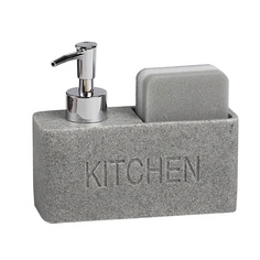 Дозатор для жидкого мыла DENEZO Дозатор для моющего средства и мыла с подставкой для губки "Kitchen", кухонный диспенсер