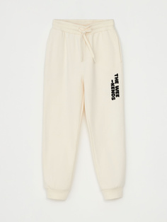 Джоггеры с принтом озорные анимашки для девочек (белый, 146) Sela