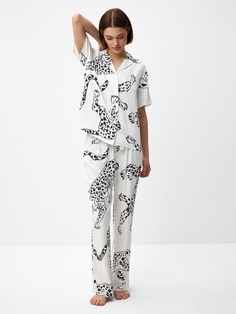 Брюки домашние женские (белый, S) Sela