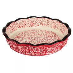Форма для запекания керамика, 22х4.5 см, круглая, красная, Millimi, 826-335