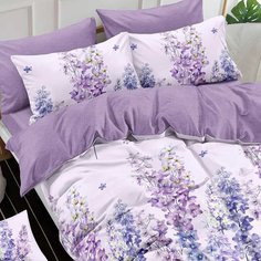 Постельное белье евростандарт, простыня 200х220 см, 2 наволочки 70х70 см, пододеяльник 200х220 см, Адель, поплин, Энигма