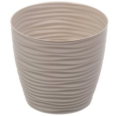 Горшок для цветов пластик, 1.7 л, 15 см, с поддоном, кремовый, Idea, Дюна, М 3068