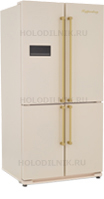 Многокамерный холодильник Kuppersberg NMFV 18591 C, кремовый/фурнитура бронза