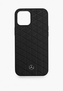 Чехол для iPhone Mercedes-Benz 12 Pro Max (6.7), Genuine leather Quilted stars Black