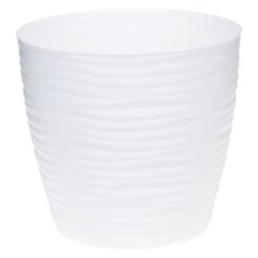 Горшок для цветов пластик, 1.7 л, 15х15х14 см, с поддоном, белый, Idea, Дюна, М 3068