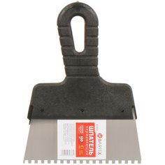 Шпатель нержавеющая сталь, 150 мм, зубчатый, Bartex