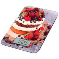 Весы кухонные электронные, стекло, Polaris, PKS 0742DG, точность 1 г, 7 кг, разноцветные, 008768