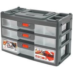 Ящик-органайзер для инструм/мелочей, пластик, Blocker Expert, 31х19,5х15 см, 3 секции, BR4788