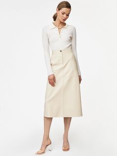 Юбка из экокожи с разрезом сзади Charuel