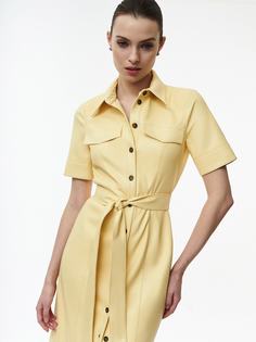 Платье-рубашка из экокожи со съемным поясом Charuel