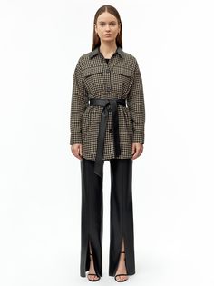 Шерстяная рубашка со съемным поясом Charuel