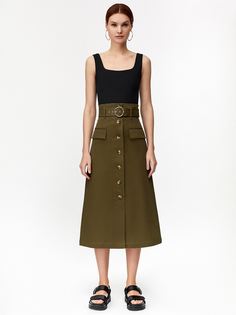 Юбка миди со съемным поясом Charuel