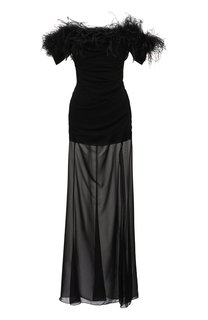 Платье с отделкой перьями Giuseppe di Morabito