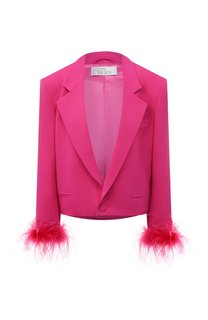 Шерстяной жакет с отделкой перьями Giuseppe di Morabito