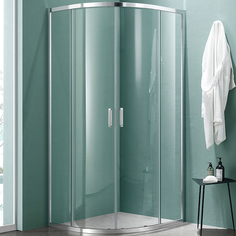 Душевой уголок Акватек Ария AQNAA2142-80 80х80х200, полукруг, стекло прозрачное, профиль хром