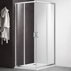 Душевой уголок Акватек Ария AQNAA1142-80 80х80х200, квадратный, стекло прозрачное, профиль хром