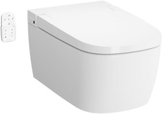 Подвесной безободковый унитаз с функцией биде с сиденьем микролифт VitrA V-Care Comfort 5674B003-6194