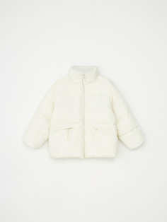 Стеганая дутая куртка для девочек (белый, 158) Sela