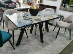 Стол НЕО-2 140 см МАГЕЛЛАН, стекло/ЧЕРНЫЙ, Bravo