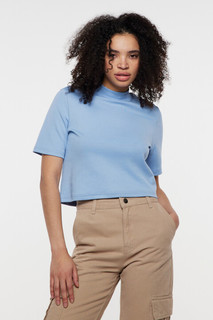 Топ-футболка хлопковый с воротником-стойкой Befree